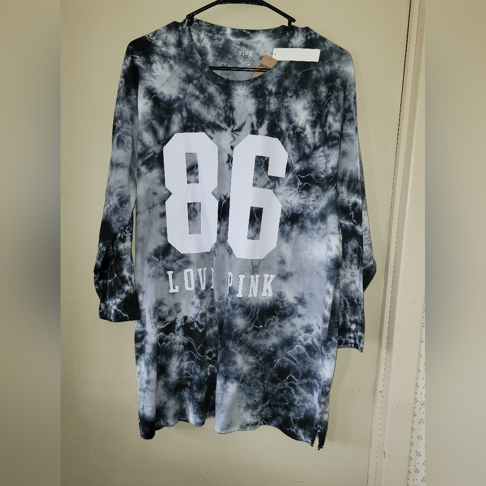 PINK Victoria's Secret Tie-Dye '86' Long Sleeve Tee